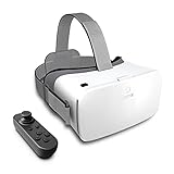 DESTEK VR Brille für Handy, VR Brille für Brillenträger, VR Headset Virtual Reality Brille HD 110°FOV mit Bluetooth Fernbedienung für iPhone/Android,4,7-6,8 Zoll (Weiß)