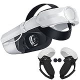 KeyinBox Elite-Gurt für Meta/Oculus Quest 2 mit Akku, Verstellbarer Elite Strap Kopfgurt mit Silikon-Griffabdeckung, VR-Zubehör, VR-Gurt-Kissen für mehr Komfort