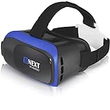 VR-Brille, Virtual Reality Brille kompatibel mit iPhone/Android [3D VR Brille] - Erleben Sie Spiele und 360 Grad Filme in 3D mit weicher & komfortabler | Blau | mit Augenschutz