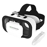 VR Brille Handy Virtual Reality 3D Headset, Mit Bluetooth-Fernbedienung Anti-Blaulicht Augenschutz kompatibel mit IOS Android Handy 4.7-6.5 Zoll für Samsung S20/S10/S23/Note 10+, iPhone 14/13/12/X