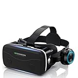 VR Brille für Handy,VR Headset Virtual Reality Brille 3D mit Bluetooth Fernbedienung Erleben Spiele für Android/iOS 4,7-7,2 Zoll Handys Kinder Erwachsene Weihnachten Geschenk 2023 New Schwarz