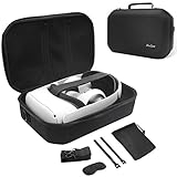 ProCase Eva Tasche Schutzhülle für Oculus Quest 2, Gamepad Controller Zubehör Hard Stoßfeste Tragetasche Storage Case mit Schultergurt für 3D VR Headset Brille -Schwarz PC-08362730