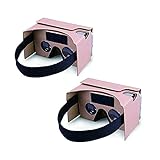 Google Cardboard, Virtual Real Store 3D VR Headsets DIY Virtual Reality Box Brille für alle 10,2-15,2 cm Smartphones, 2 Pack, VR2.0 Yellow
