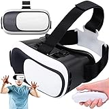 Retoo Virtual Reality Brille für 3.5 – 6.3 Zoll Smartphone mit Fernbedienung und 360° Viewer, VR Headset Brille kompatibel mit Android, iOS, iPhone, Samsung, Moto, LG, Huawei, Asus, VR-Zubehör, Weiß
