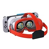 DEVASO VR-Headset für Nintendo Switch OLED-Modell/ 3D VR (Virtual Reality) Brille, Switch VR Labo Goggles Headset (Rot & Weiß)