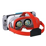 DEVASO VR-Headset für Nintendo Switch OLED-Modell/ 3D VR (Virtual Reality) Brille, Switch VR Labo Goggles Headset (Rot & Weiß)