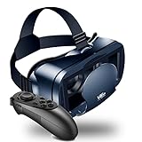 NEWSTYP 5~7 Zoll VRG Pro 3D VR-Brille Virtual Reality Vollbild-Visuelle Weitwinkel-VR-Brillenbox für 5 bis 7 Zoll Smartphone-Brillen mit Bluetooth-Fernbedienung (Schwarz Basic) (Basic)